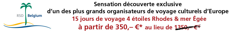 Rhodes & mer Égée : 15 jours de voyage 4 étoiles